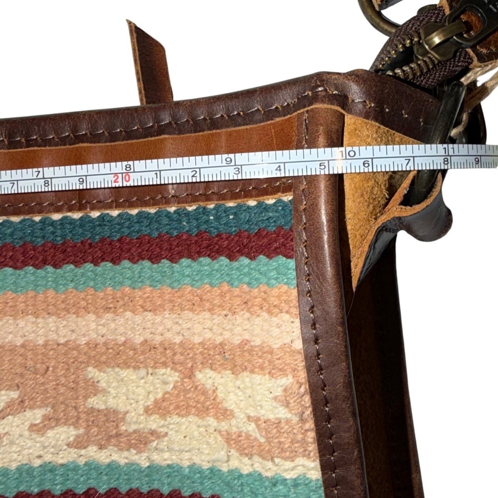 NWT STS Ranchwear Serape Mae Palomino Crossbody Purse Leather Woven Western BOHO - Picture 8 of 10